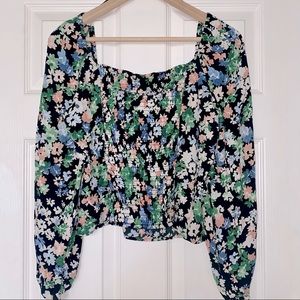 H&M Floral Smock Blouse